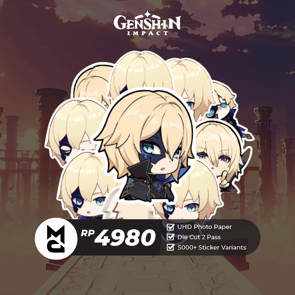 

Sticker Genshin Impact Dainsleif Sticker Anime Aesthetic Lucu Sticker Helm Laptop Motor Hp