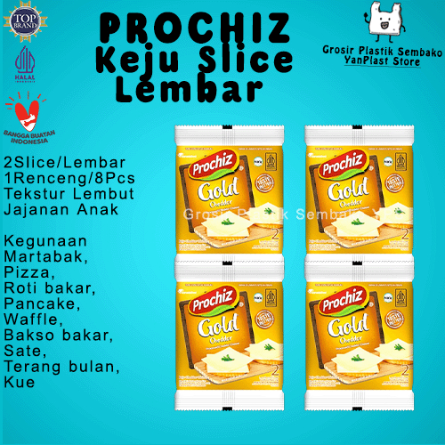 

Keju Lembar 2Slice Prochiz Renceng isi 8Pcs