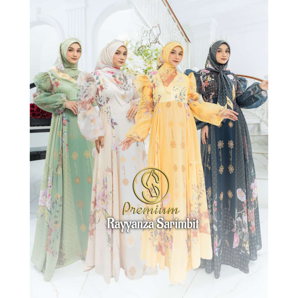 Set Baju Lebaran Sarimbit Keluarga Modern Gamis Koko Couple Syar'i  Gamis Set KhimarRayyanza Series
