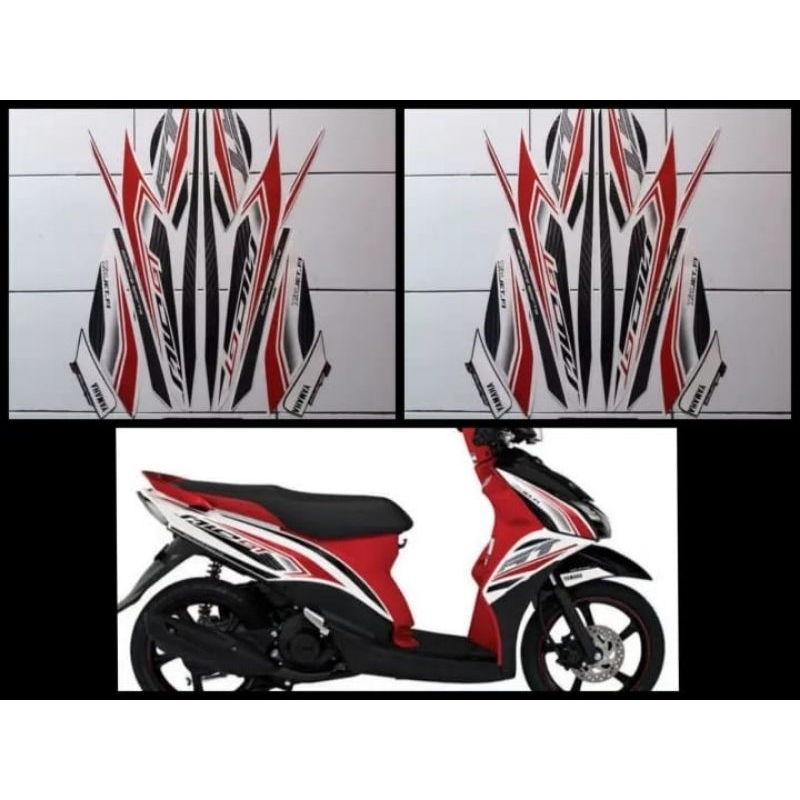 striping Stiker Les Bodi Motor Yamaha Mio gt Th 2013 warna putih