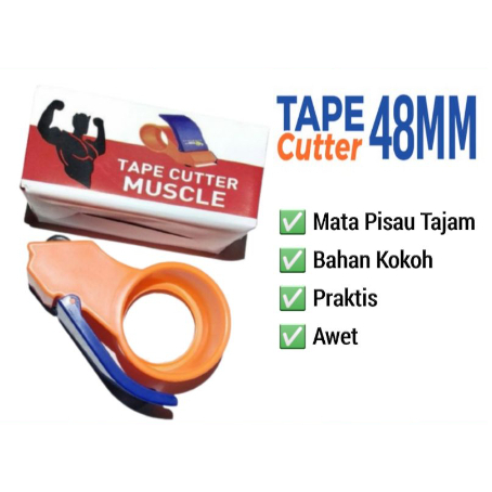

Tape Dispenser Tempat Alat Pemotong Lakban Isolasi Besar Tape Cutter Muscle