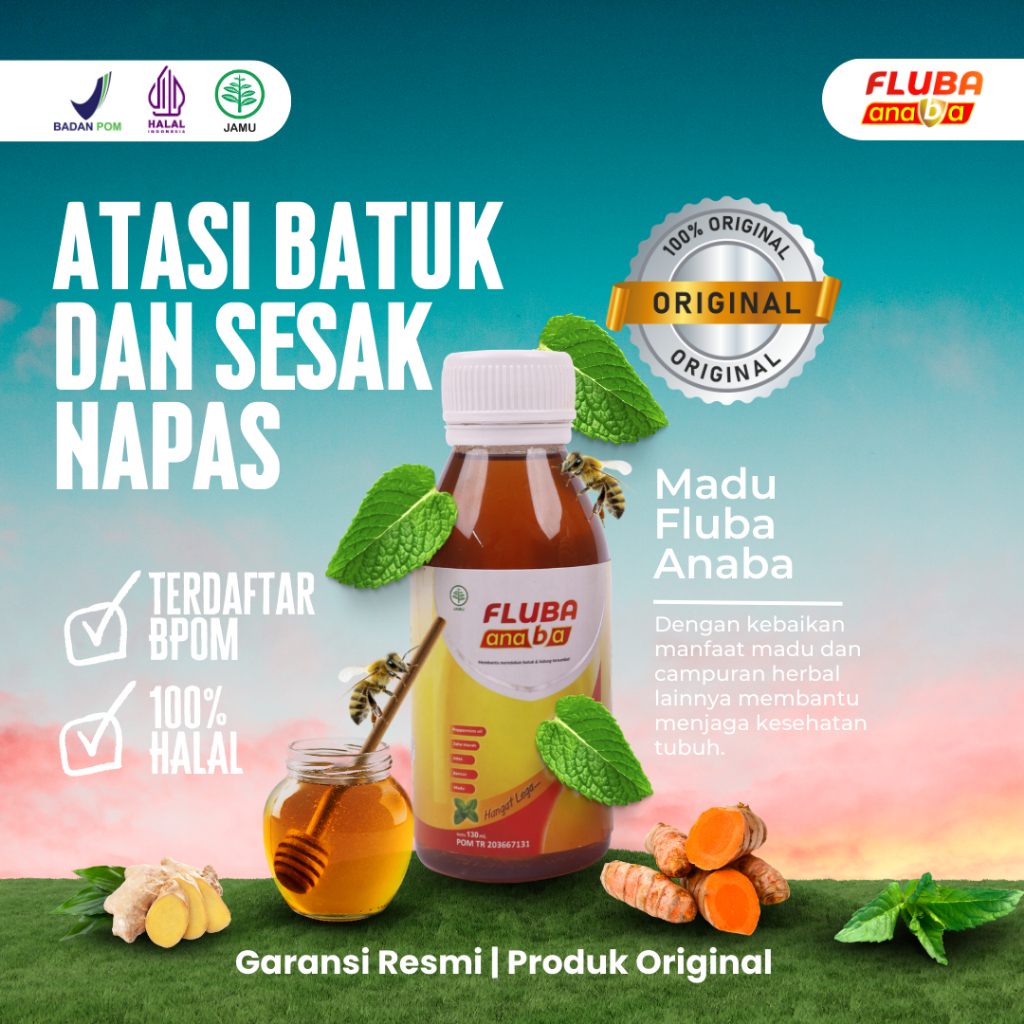 

FLUBA ANABA 130ML ORIGINAL 100% - MADU HERBAL ATASI FLU & BATUK