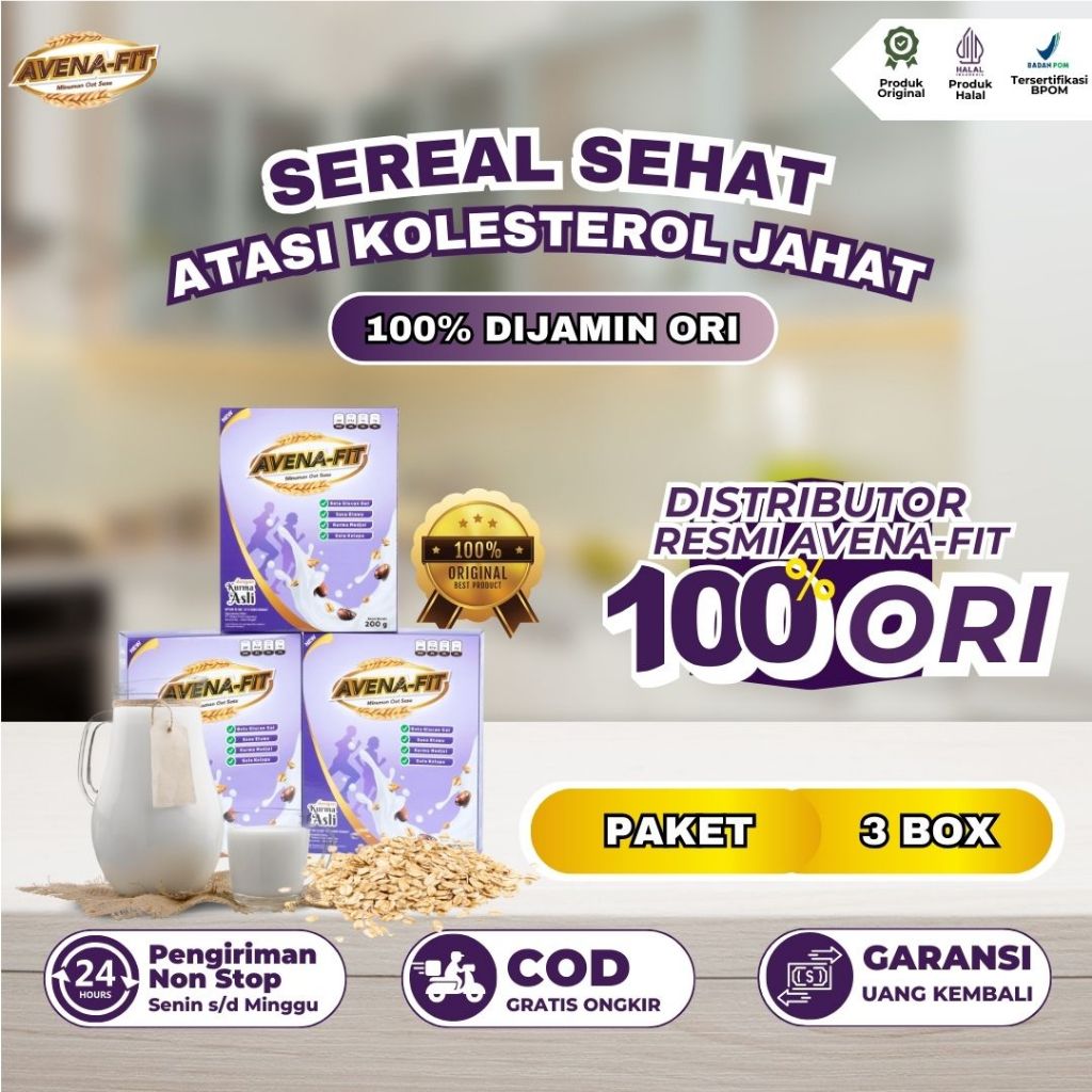 

3 Box Avenafit - Membantu Mengatasi Resiko Stroke, Diabetes Dan Hipertensi 100% Original