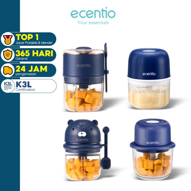 ecentio Mini Chopper  6 pisau 250ml  kapsul coper Mixer blender bumbu portable mitochiba