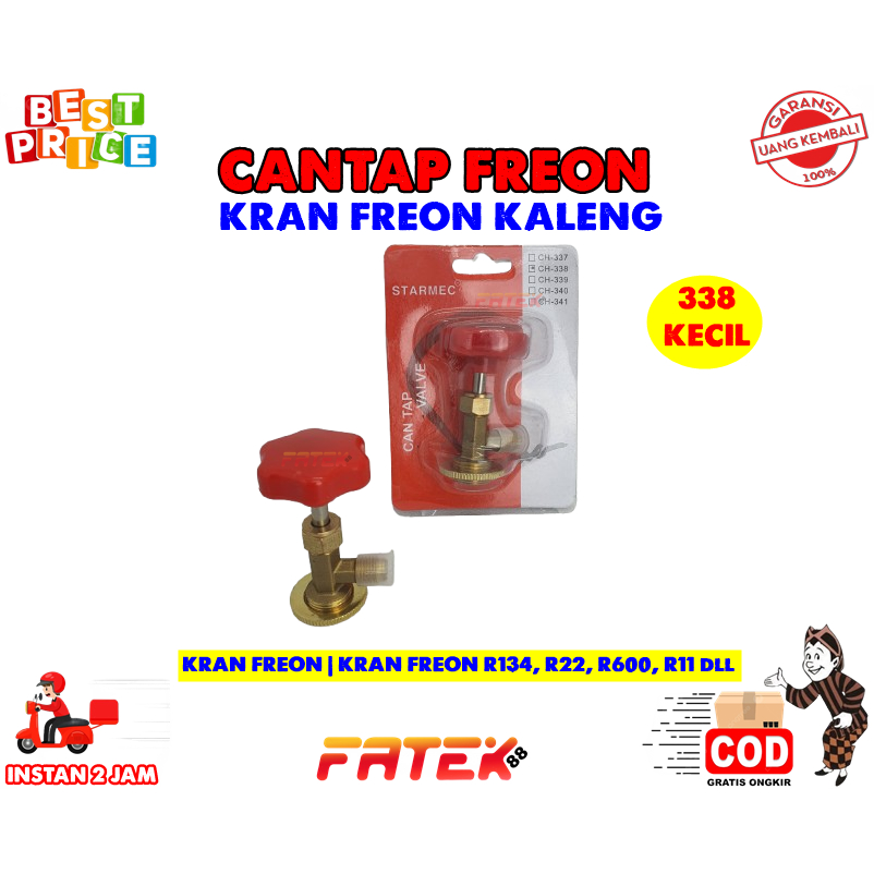 CANTAP KRAN REFRIGANT FREON KALENG CH-338 KECIL | KRAN REFRIGANT | KRAN KLEA R134, R22, R600, R11 dl