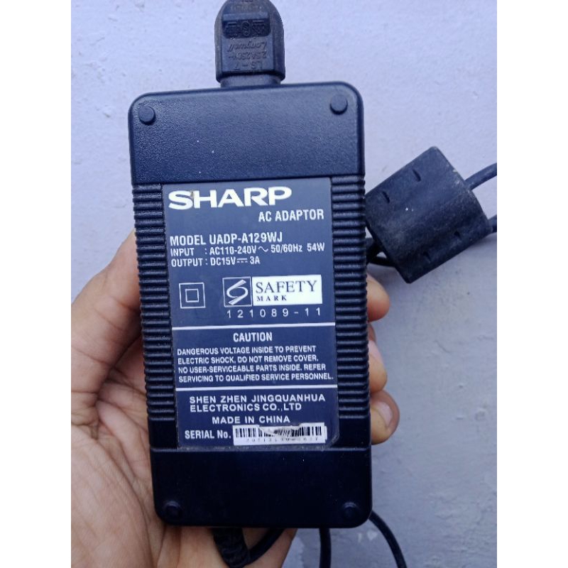 ADAPTOR SHARP DC15V3A ADAPTOR TV SHARP 15V 3A ORIGINAL PABRIK