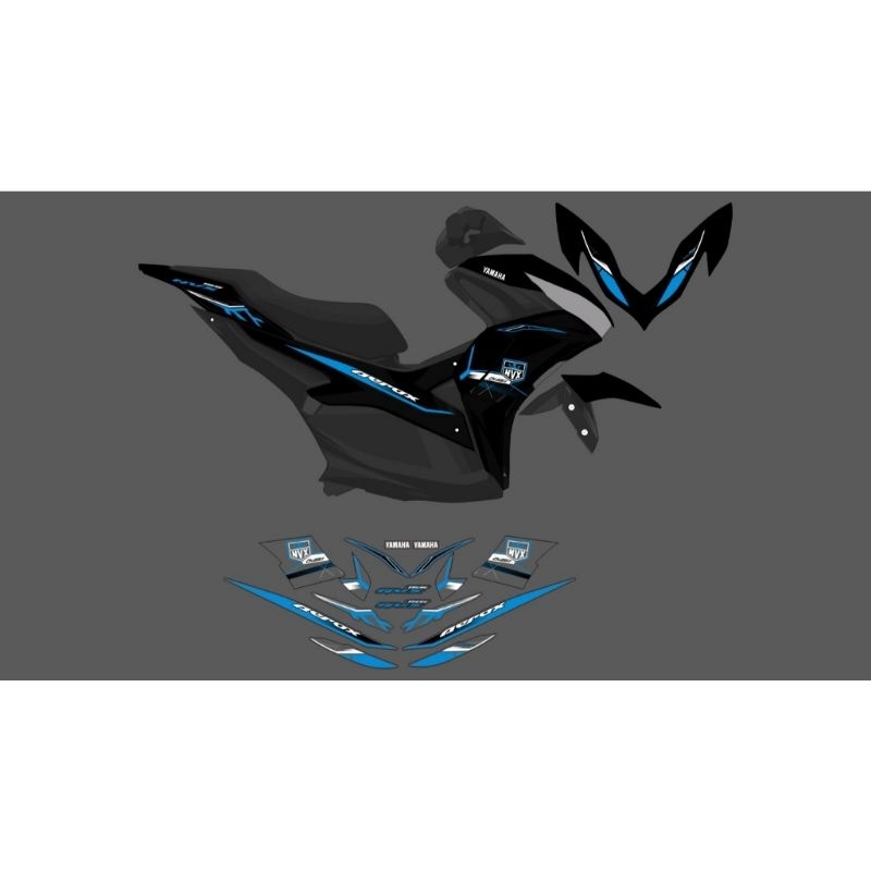 STRIPING STICKER AEROX ALL NEW CUSTOM DESAIN MOTIF LIVERY COPY MX KING SIMPEL ELEGAN TERBARU HITS SI