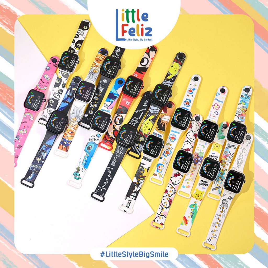 littlefeliz JA02 Jam Tangan LED Digital Pria Wanita Rubber Electronic Fashion Couple Anak Remaja sis