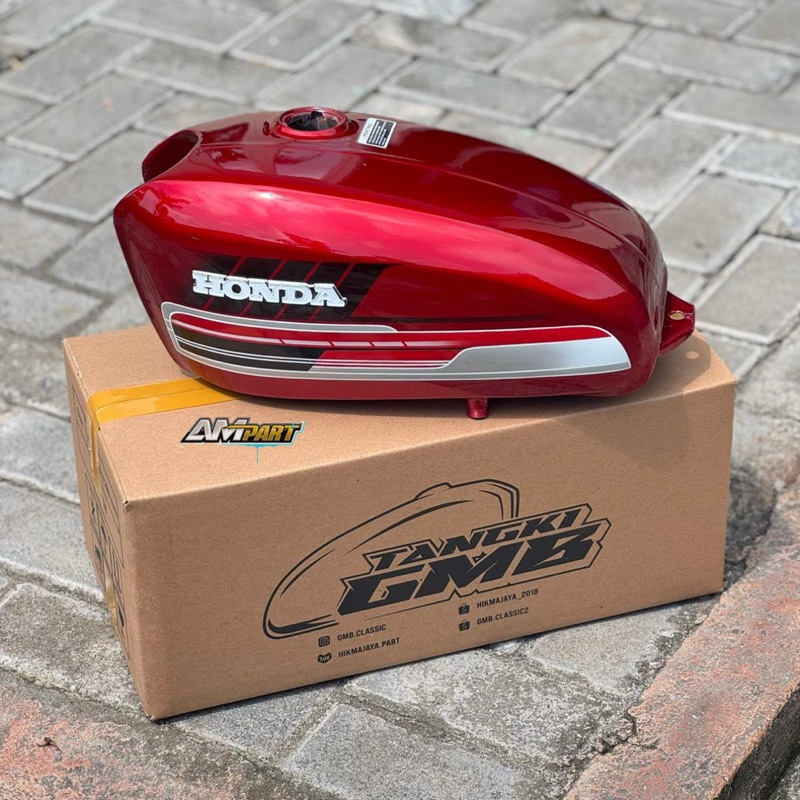 TANGKI CB125 CAT MERAH BIRU PRES SET EMBLEM