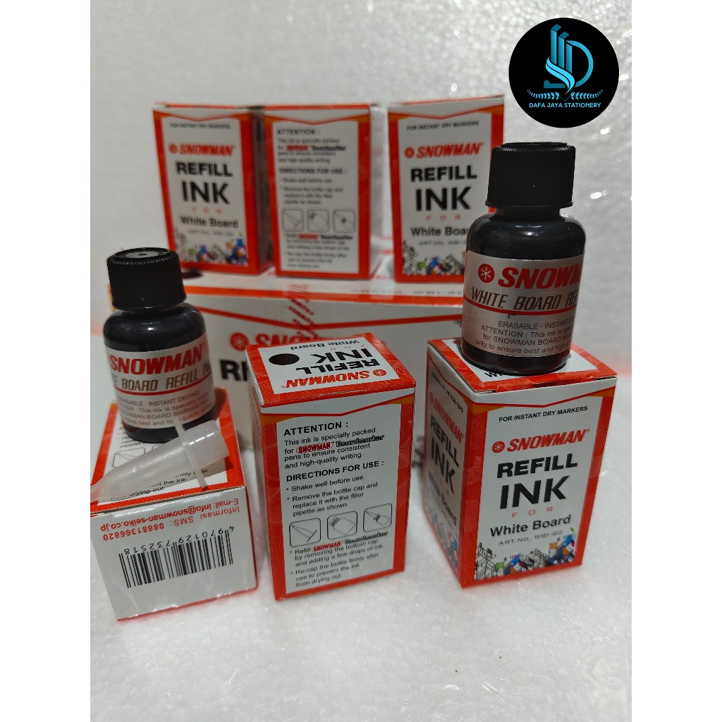 

SNOWMAN - REFILL TINTA WHITE BOARD SEPIDOL PAPAN TULIS 1PCS/SATUAN