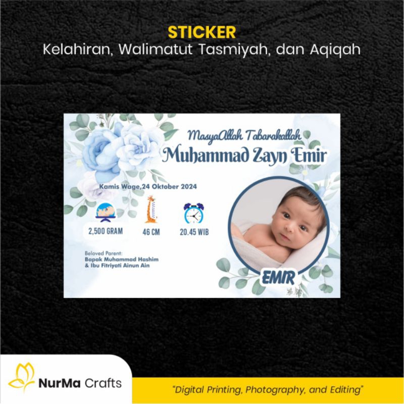 

Stiker Bayi (Walimatut Tasmiyah dan Aqiqah) - Kertas Sticker Bontak / Kertas Art Cartoon