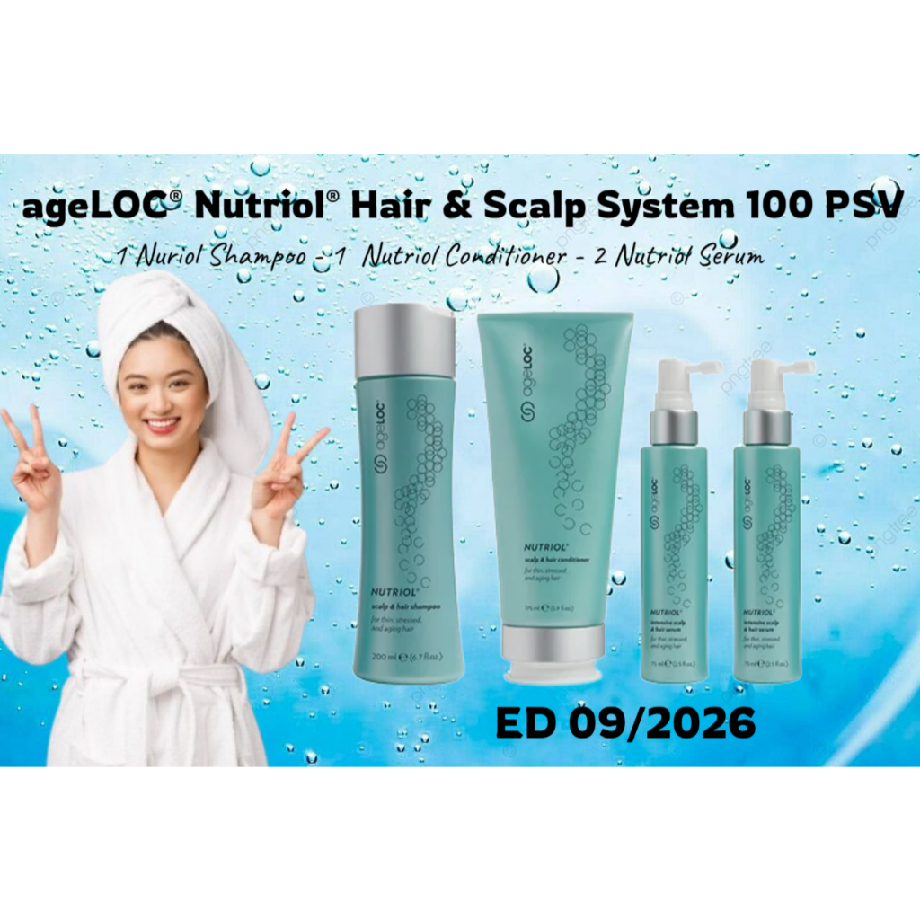 Nu SkIn Hair Treatment ageLOC Nutriol Hair & Scalp System 100 PSV Shampoo Conditioner Serum