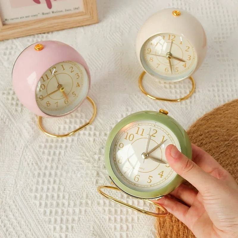 CARAT Jam alarm minimalis kreatif Jam alarm gaya Nordik jam alarm meja belajar jam alarm gaya retro 