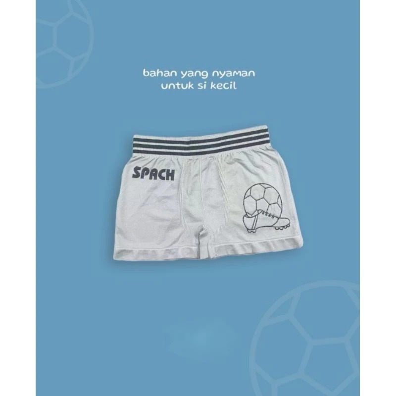 [6 pcs - 12 pcs] Celana Dalam Boxer Anak Laki-Laki Spach Motif Sepak Bola Football/VolleyBall Bahan 