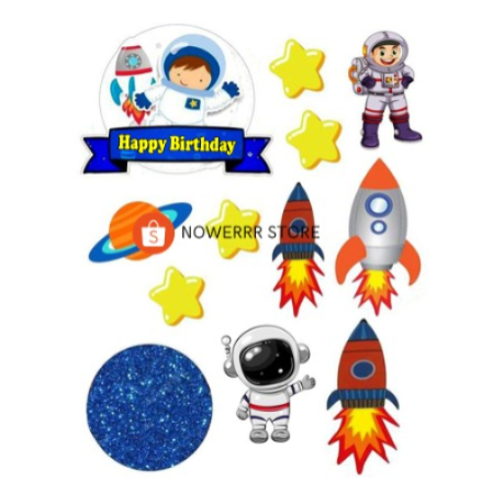 Part 2 | Topper ASTRONOT Birthday Custom Nama/ Hiasan Cake Ultah ASTRONOT