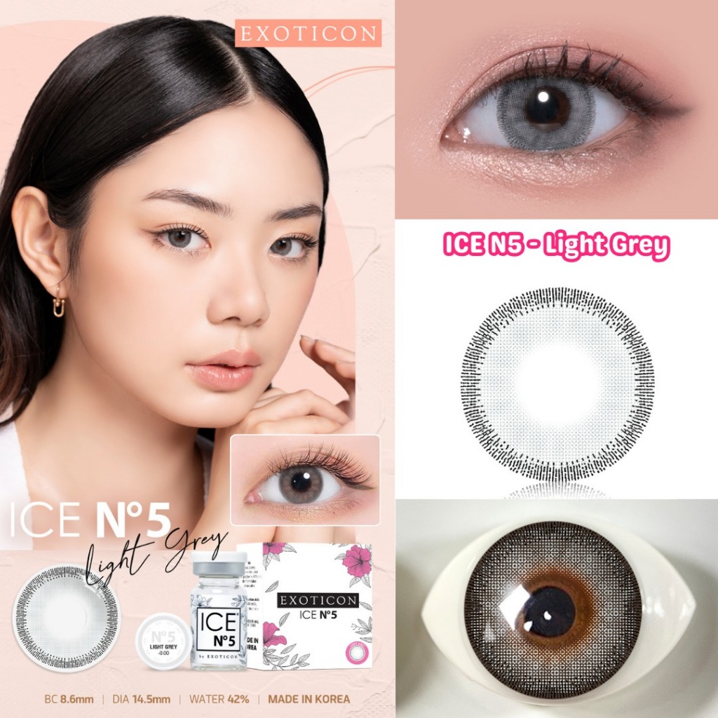 Softlens Ice N5 Light Grey by Exoticon Diameter 16mm - Soflen Soplen Softlen