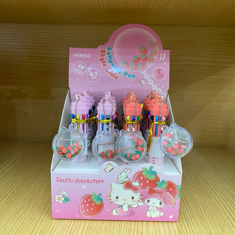 

Miniso stationery Sanrio Characters Strawberry Collection 10 Color Ballpoint Pen / pulpen 10 warna
