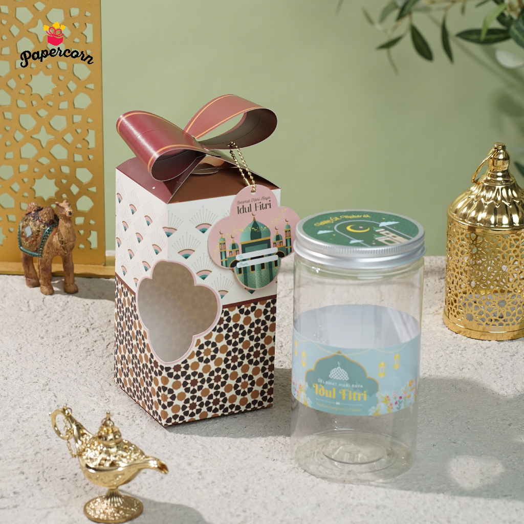 

10 pcs Box Hamers lebaran Pita Teracotta Moroccan - Pita 1 toples (Muat s/d 1 Toples Jar 1.000 ml) 9x9x17,5cm