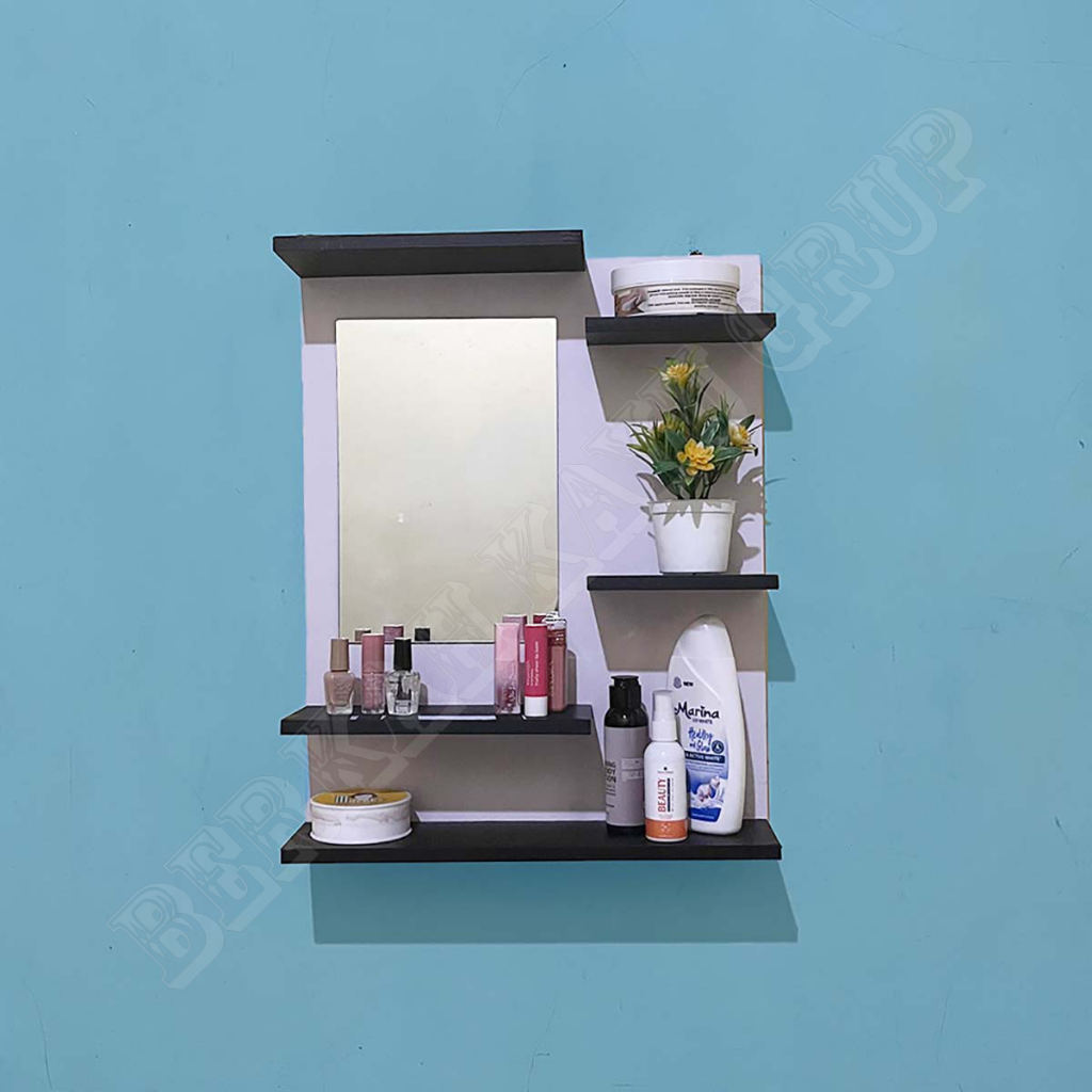 Rakkosmetik gantung dinding tempel kaca/rak kosmetik dinding/rak kosmetik kaca