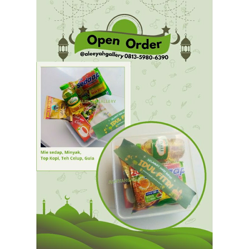 

Parcel Lebaran isi Sembako kemas box mika