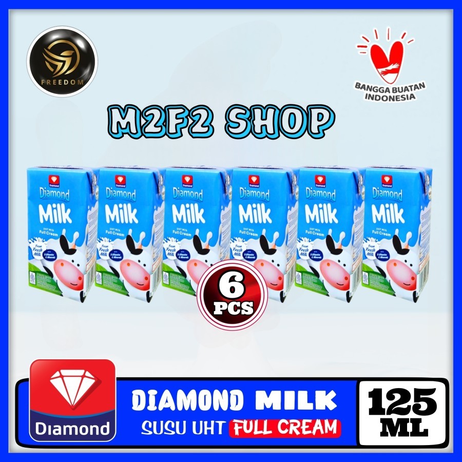 

DIAMOND MIlk Susu Kotak UHT Full Cream | Plain - 125 ml (Kemasan 6 Pcs)