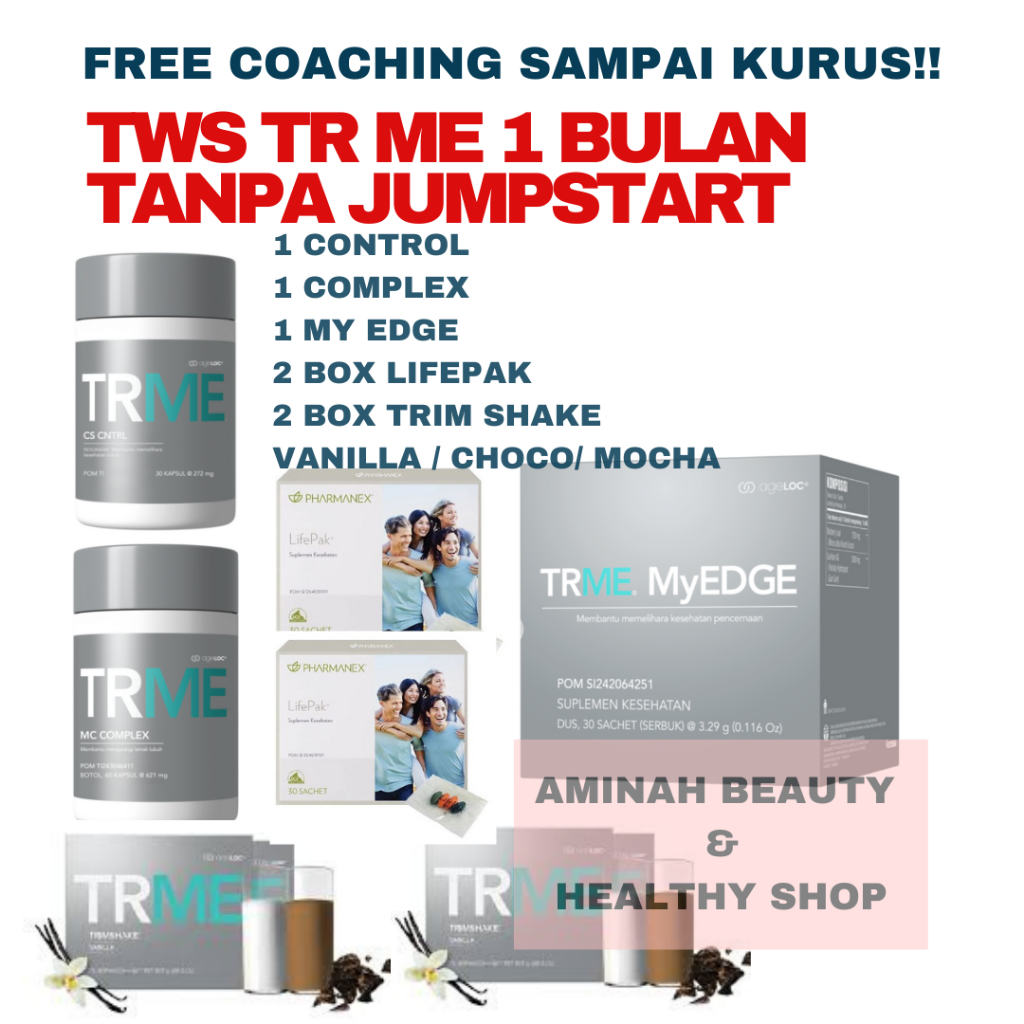 (AMINAH) Program Diet Turun Berat Badan TWS V2 TWS TRME 1 Bulan Tanpa Booster Jumpstart New Version 