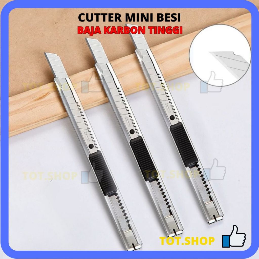

CUTTER MINI BESI Pisau Kater Pisau Seni Cutter Kuter Small Cuter Knife Pisau Kuter Kecil Stainless Steel Pemotong Kertas Packing