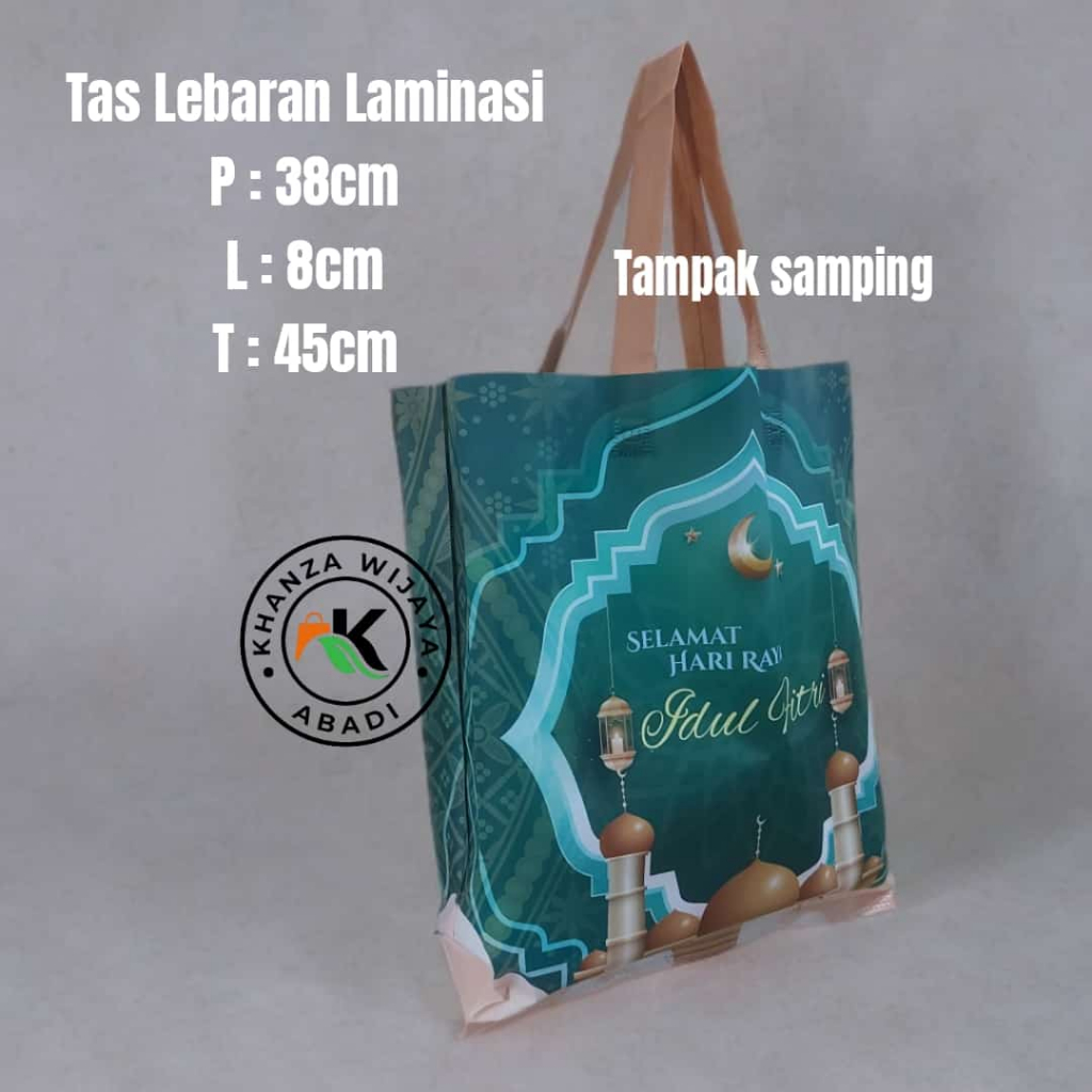 

Goodie bag Lebaran 38x45 / Tas Lebaran Laminasi uk 38x45x8 / Sablon 4sisi / Harga Lusinan / Anti air