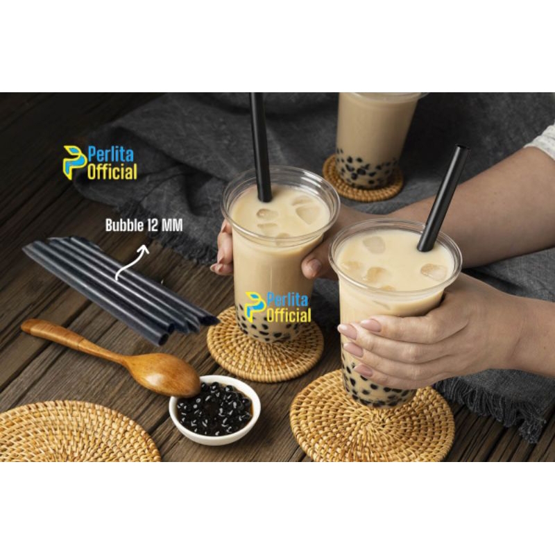 Sedotan Boba Bubble Hitam Kecil & Besar