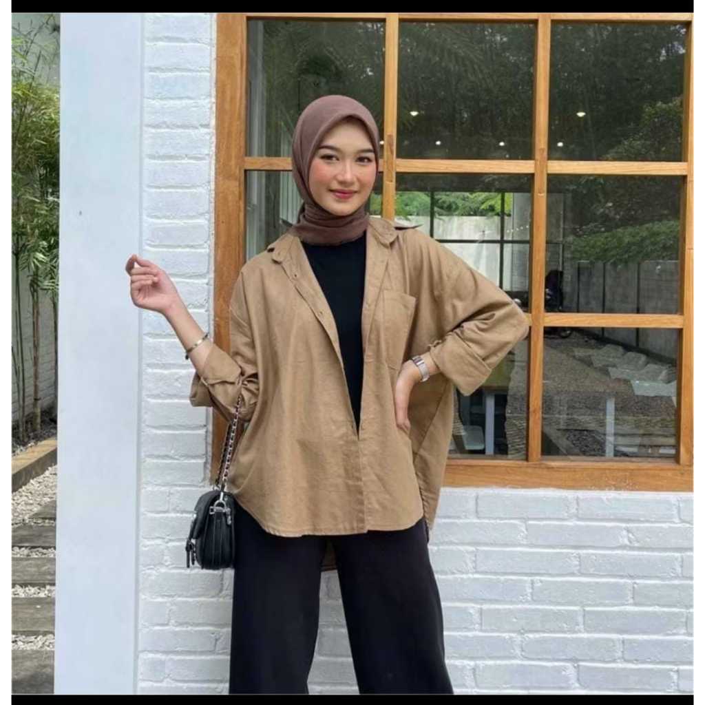 CIHAN-KEMEJA LINEN WANITA OVERSIZE