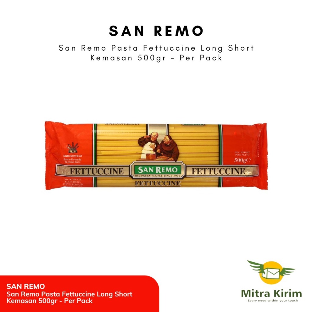 

San Remo Pasta Fettuccine Long Short Kemasan 500gr - Per Pack