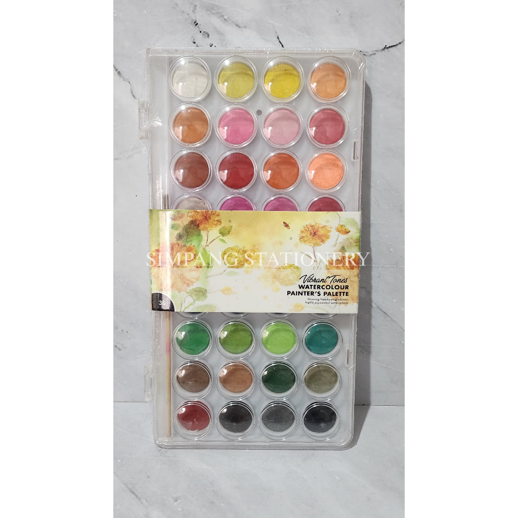 

WATERCOLOUR PAINTER'S PALETTE isi 36 warna