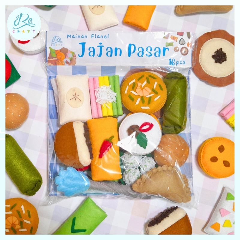 Jajan pasar flanel | kue tradisional flanel | mainan edukasi