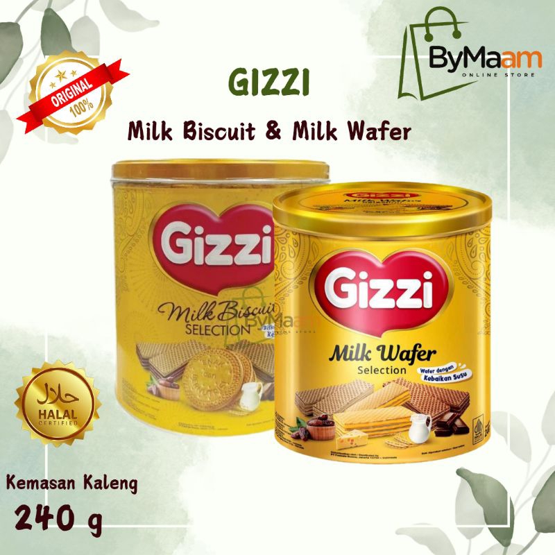 

GIZZI Milk Biscuit & Milk Wafer Selection 300gr Roti Wafer Kemasan Kaleng