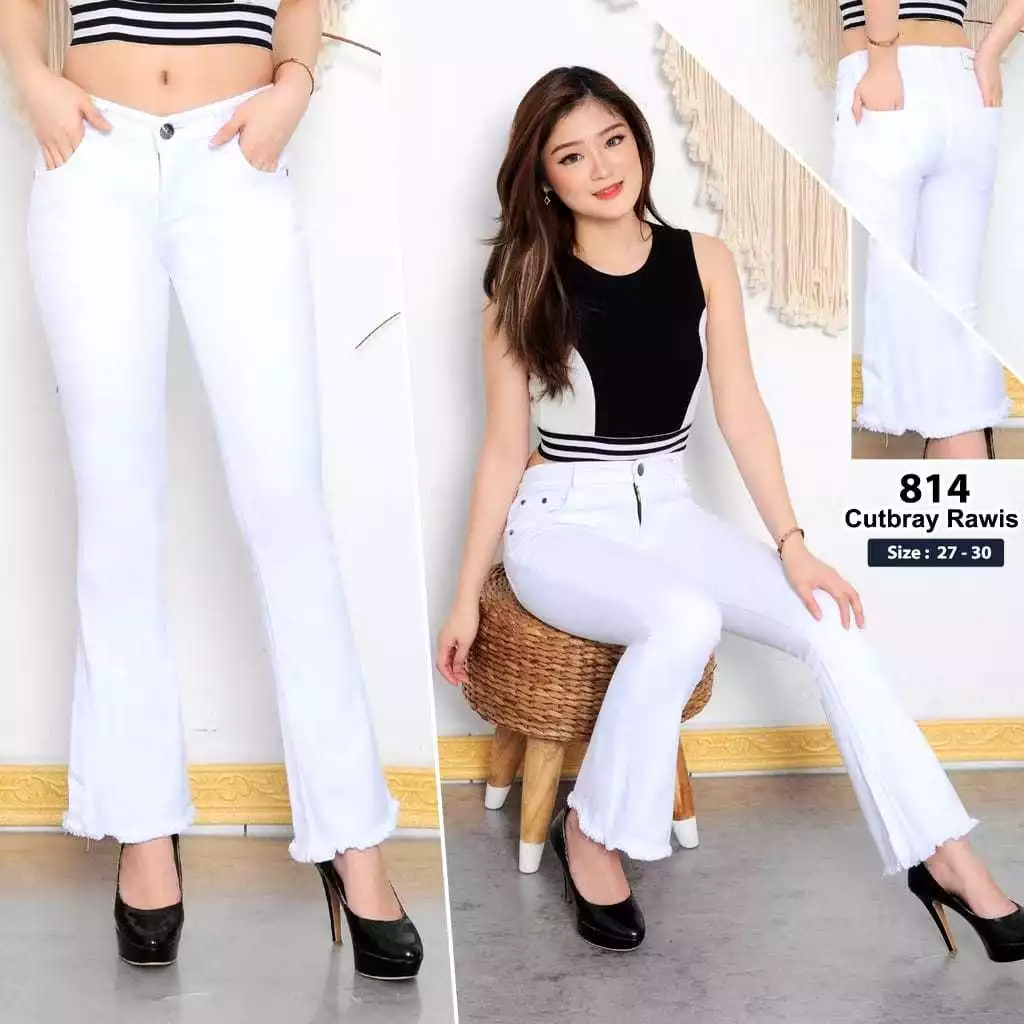 HW CUTBRAY JEANS PUTIH / HIGHWAIST CUTBRAY RAWIS / HW CUTBRAY JEANS STRETCH / HWCUTBRAY