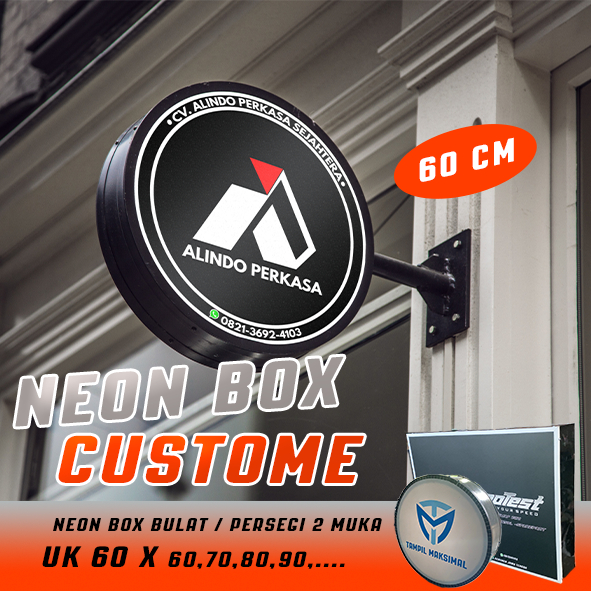 Neon Box Custom Kotak Persegi 60x90 cm