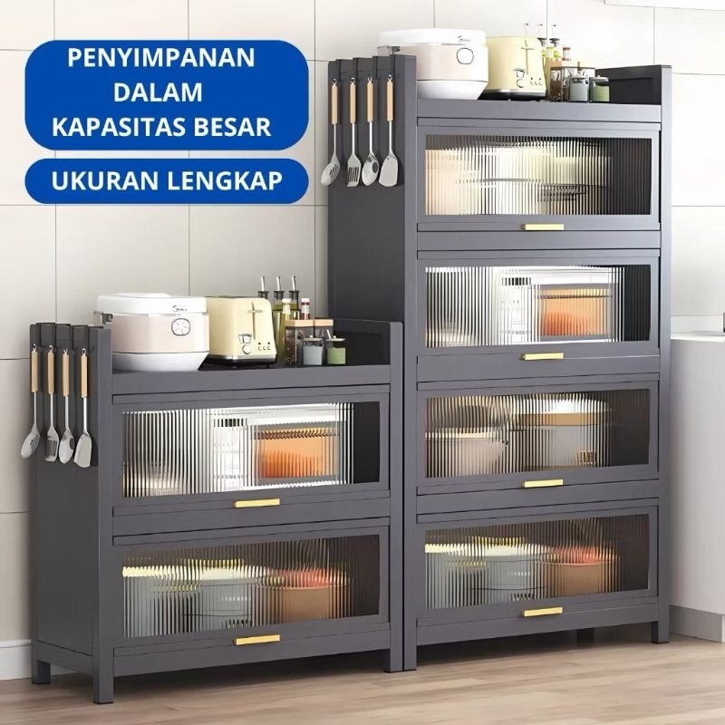 Rak Dapur/ Lemari Penyimpanan Rangka Besi 55cm