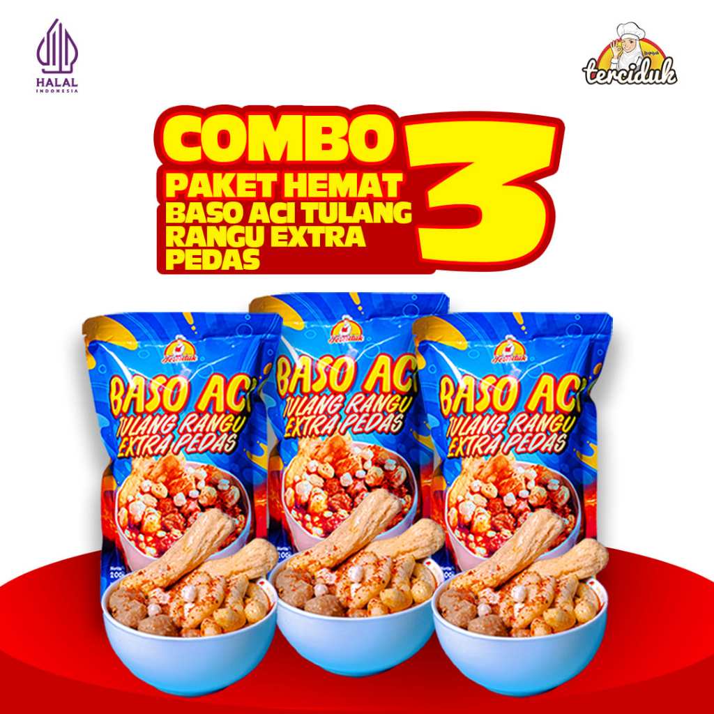 

Paket Combo Hemat 3 Bungkus Baso Aci Tulang Rangu Sambal Mercon Extra Pedas - [Isian Tahu Cuankie, Batagor Otak-Otak, Cibak]