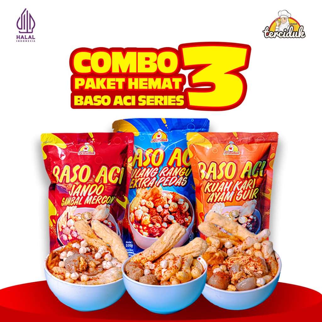 

Paket Bundling Hemat 3 Bungkus [Baso Aci Pedas Jando Mercon + Baso Aci Kari Ayam Suwir + Baso Aci Tulang Rangu]