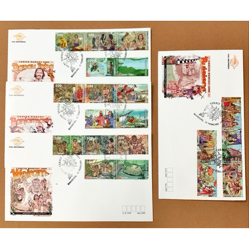 

PRANGKO INDONESIA 1999 SHP CERITA RAKYAT SERI - 2 CIMPLIT 4 SAMPUL MINT.