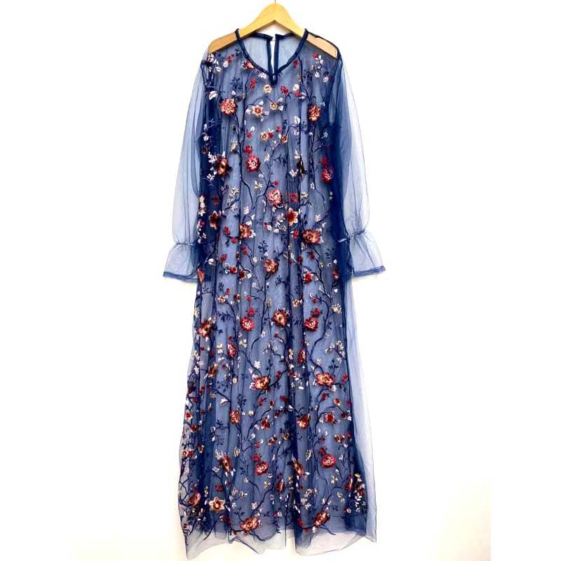 Dress Brokat Tile Gardenia Dress Hari Raya Baju Lebaran Outer Tille