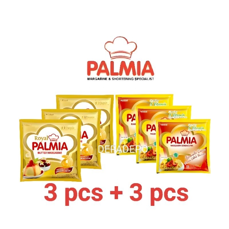 

Paket Hemat Palmia Royal 3 Pcs dan Palmia Serbaguna 3 Pcs - Margarin Kue dan Masakan