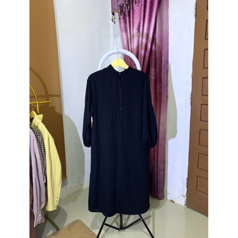 Fashion Muslim pakaian muslim wanita atasan Tunik. Gamis dan tunik warna hitam ada corak dan polos/A