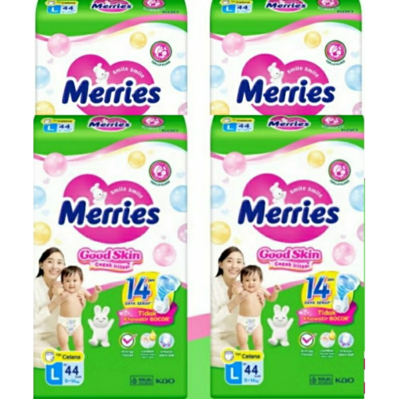 Merries celana Good Skin XL38 M50 L44 NB-S40 Karton isi 4 Ball Terbaru