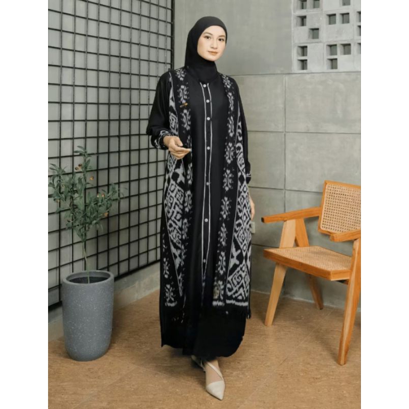 Gamis Dress Tenun Casual Rekomendasi Untuk Lebaran Dan untuk Busui