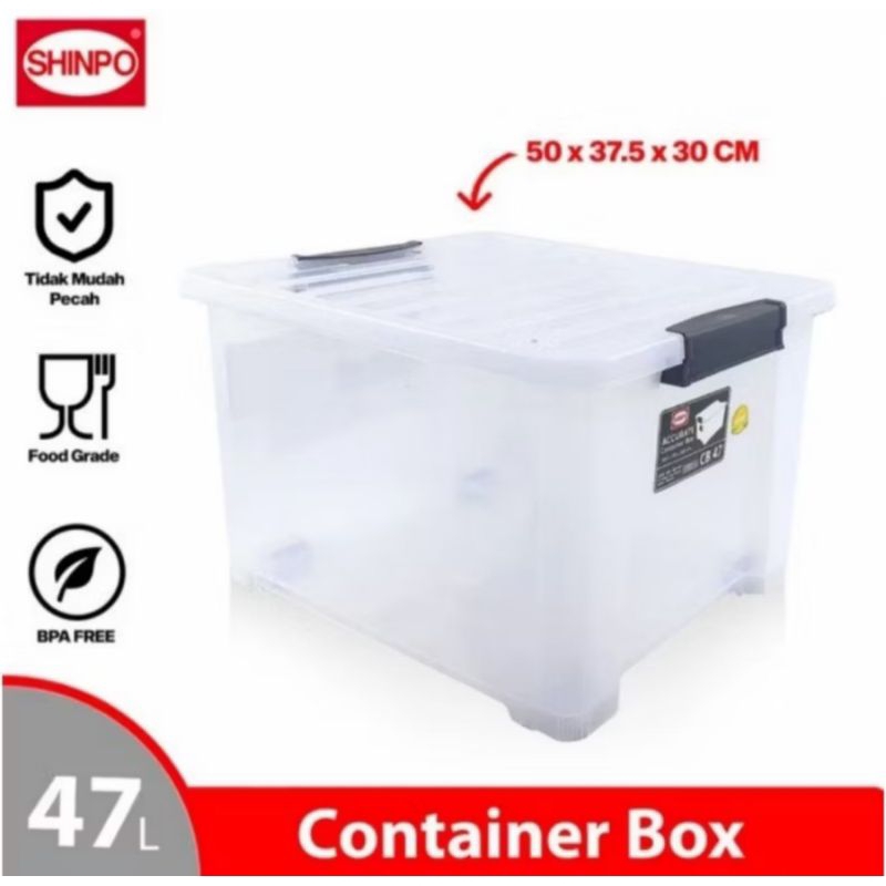 Box CB 47 Accurate Shinpo Transparan/ Box Container 47 liter Transparan Shinpo/ Kontainer box 47 L S