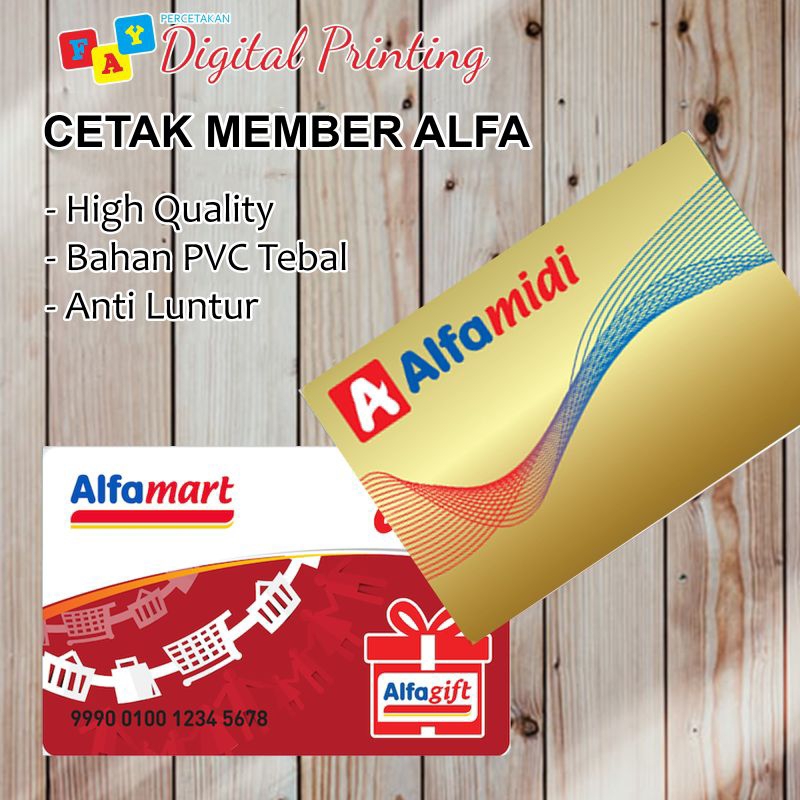 

cetak member alfa bahan pvc tebal