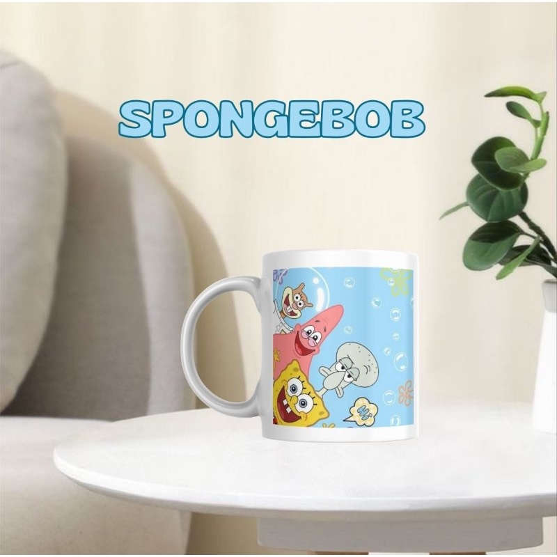 PROMO Mug Cartoon / Mug Spongebob / Gelas Patrick / Mug Birthday / Gelas Ulang Tahun / Ultah / Bisa 