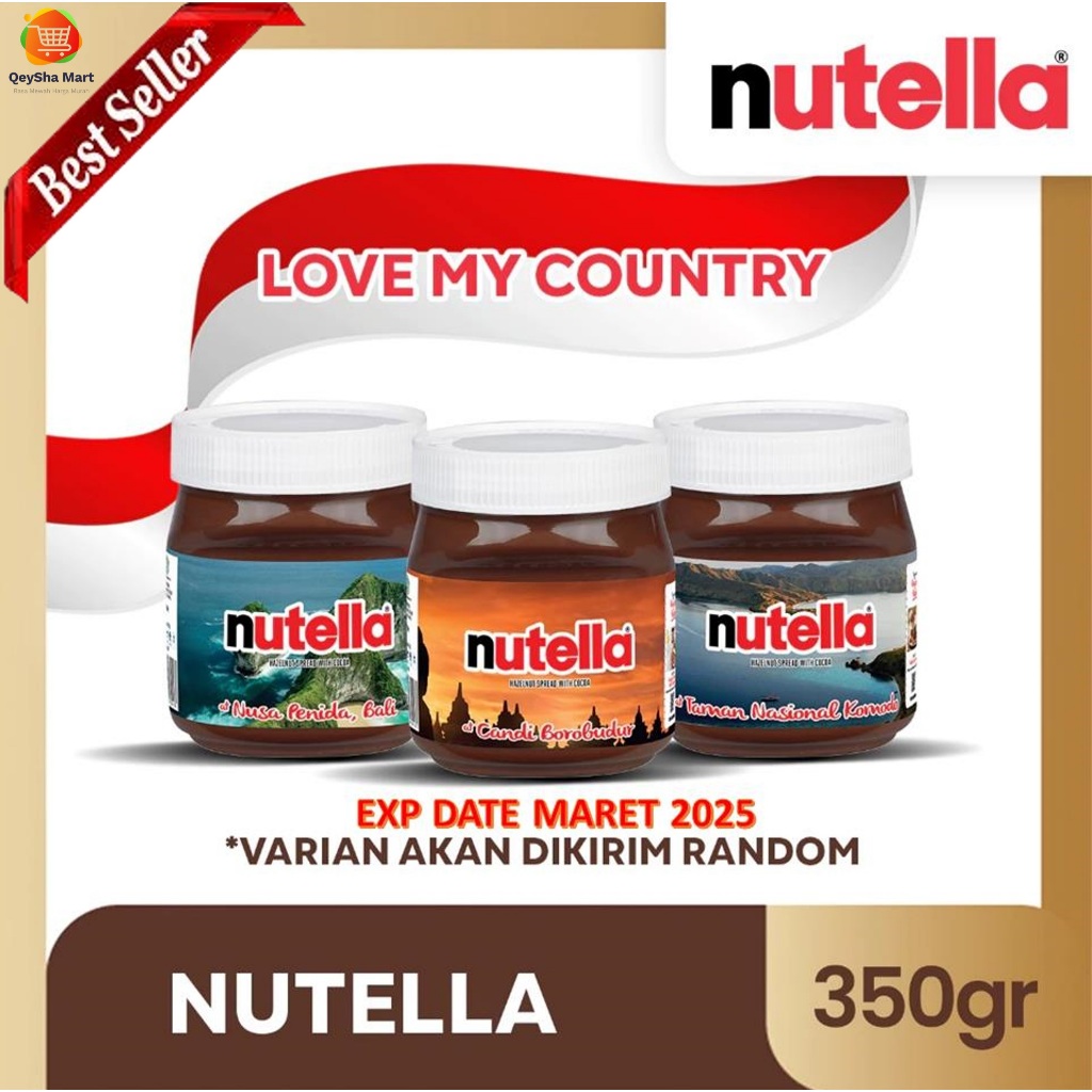 

TERMURAH SELAI NUTELLA 350gr Edisi TERBARU LOVE MY COUNTRY Exp Maret 2025 PROMO!! HALAL AMAN