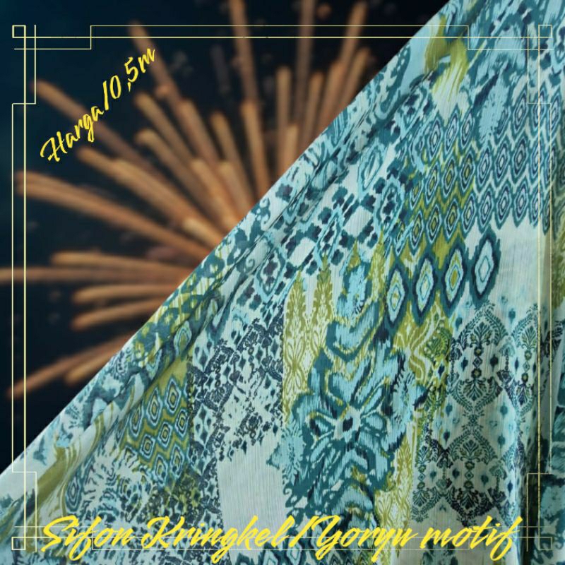 Kain sifon kringkel/yoryu motif untuk dress, gamis, tunik, hijab dan pakaian wanita elegan